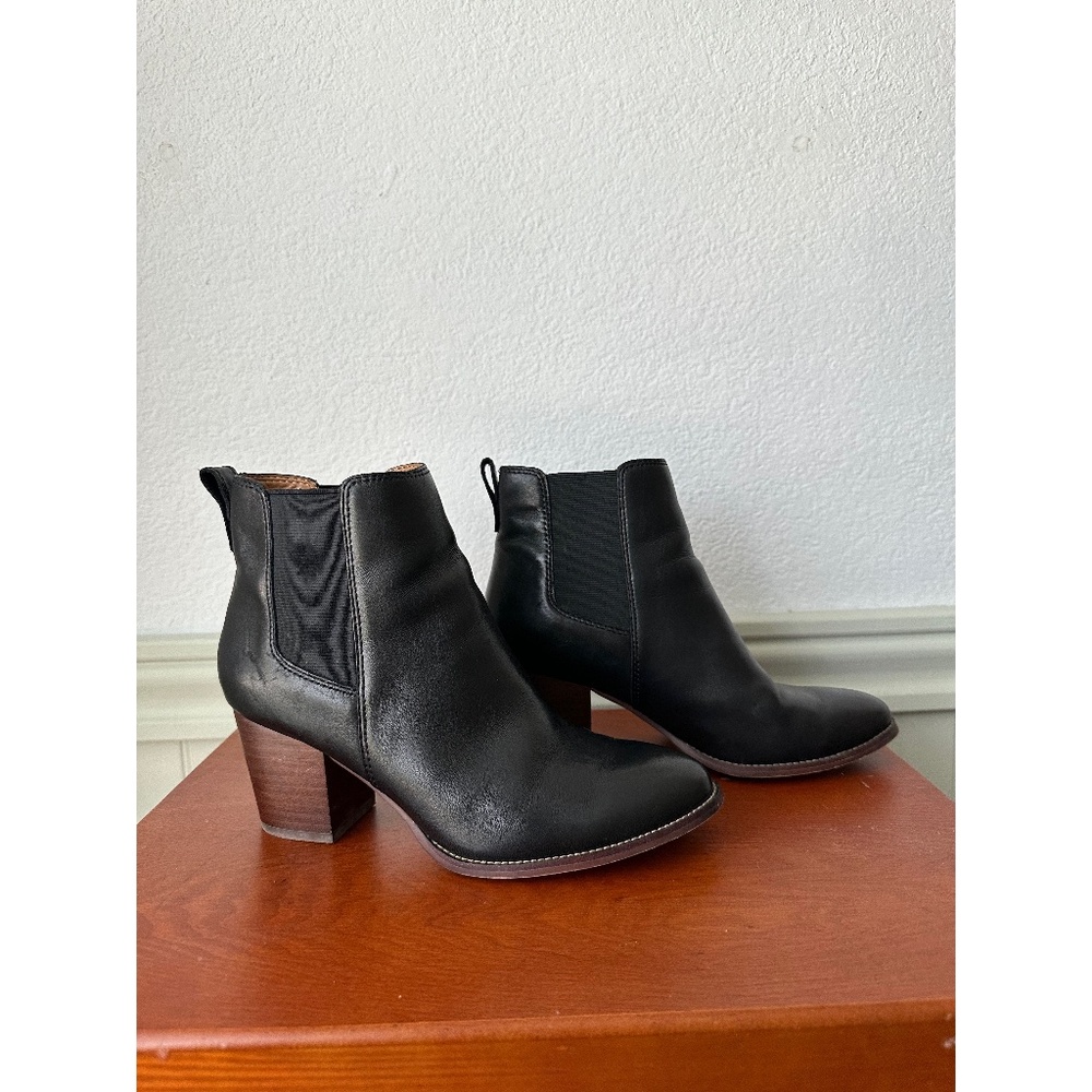 J.Crew Rory Black Leather Chelsea Boots size 7
